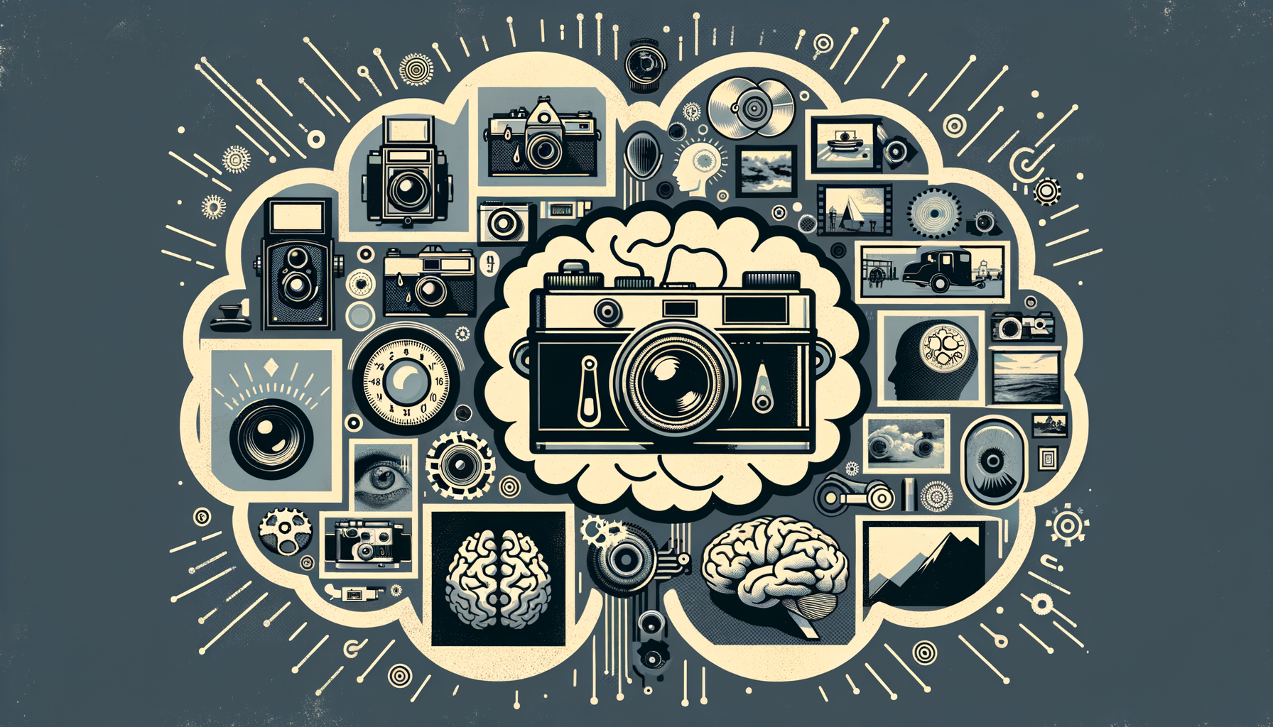 Illustration en flat design représentant des souvenirs photographiques, symbolisant la capture de moments précieux lors d'événements.